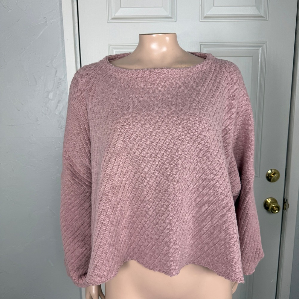 Free People Women's sweater XS I Can't Wait Cotton Knit Ribbed Boxy Relaxed R11